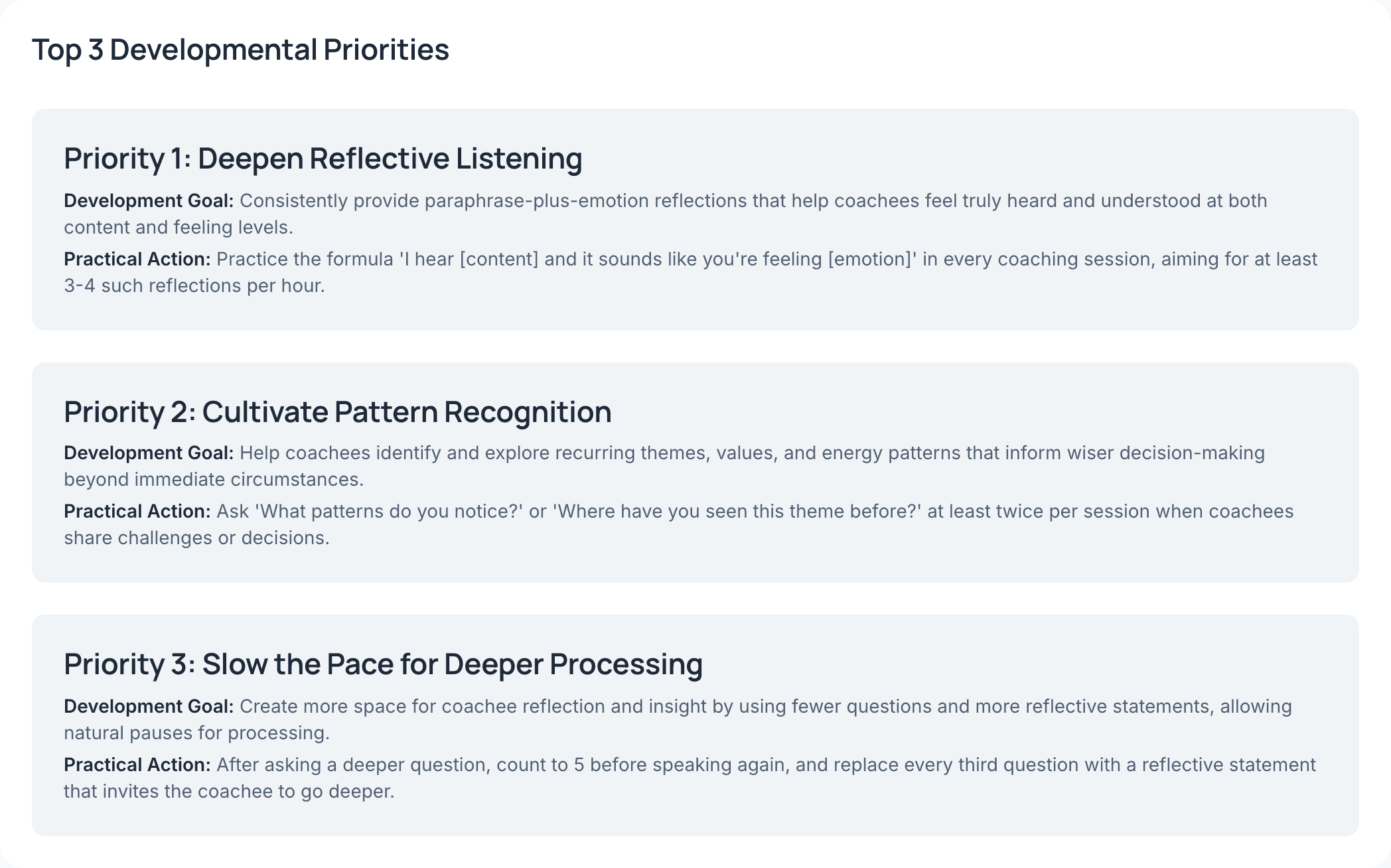 Top 3 Developmental Priorities